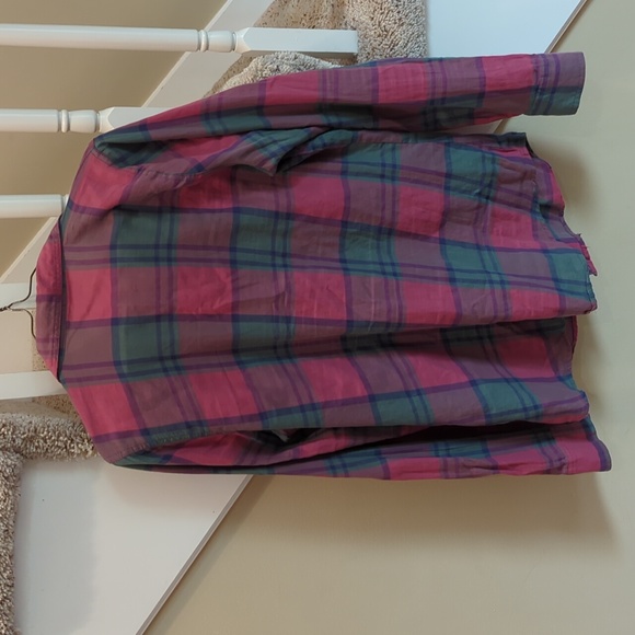 Women's Maurices Long Sleeve Pink/Green Plaid Shirt, Size Medium - Picture 5 of 5